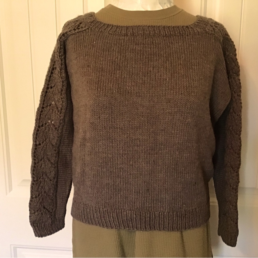 ***LAST CHANCE***Handcrafted Hand Knit Brown Sweater